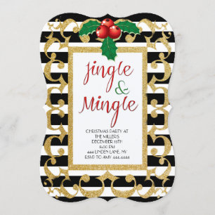 Invitation Parties scintillant de Noël Jingle & Mingle Invita
