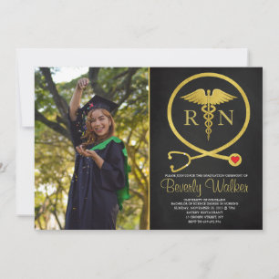 Invitation Parties scintillant de Noir et d'Or Diplôme de l'é