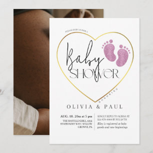 Invitation Parties scintillant de pieds moderne et minimalist