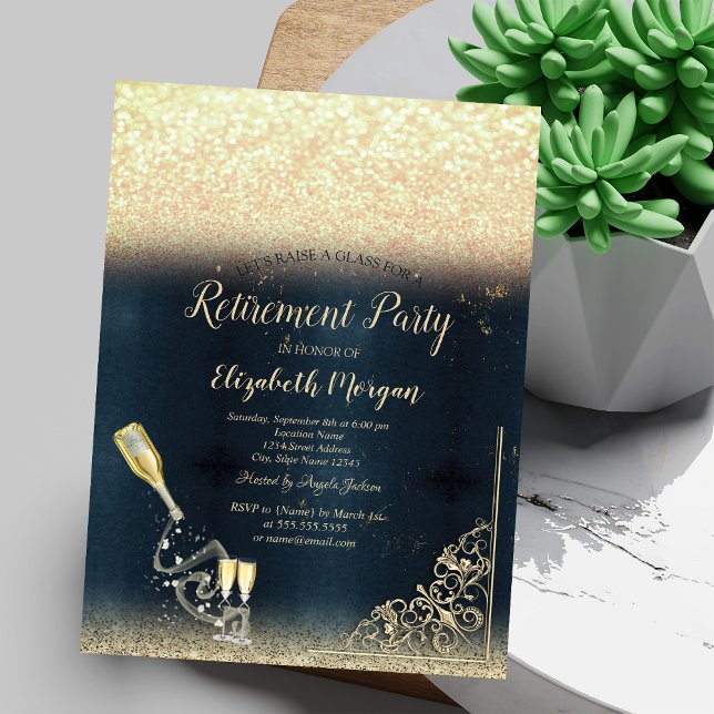 Invitation Parties scintillant de retrait de la bouteille de  (Créateur téléchargé)