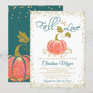 Invitation Parties scintillant de script Citrouille chute dan
