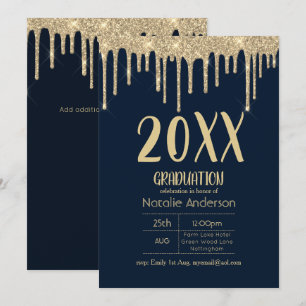 Invitation Parties scintillant de séchage Classe de graduatio