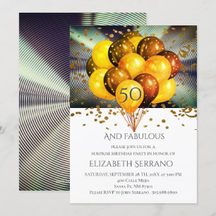 Invitation Parties scintillant des ballons d'anniversaire sur