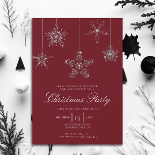 Invitation Parties scintillant des flocons de neige en pierre