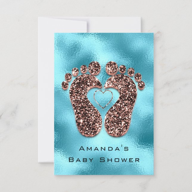 Invitation Parties scintillant d'étincelle Baby shower Pieds  (Dos)