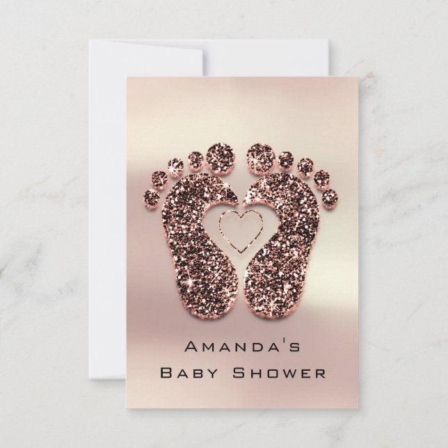 Invitation Parties scintillant d'étincelle Baby shower Pieds  (Dos)