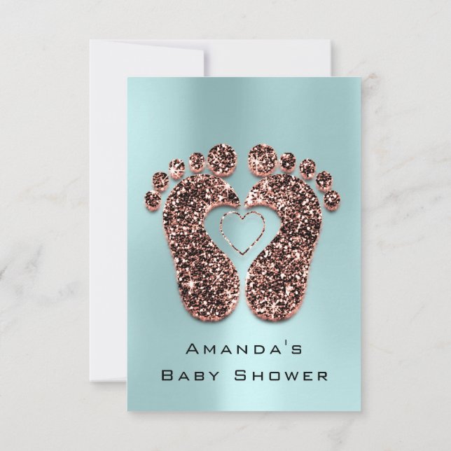 Invitation Parties scintillant d'étincelle Baby shower Pieds  (Dos)