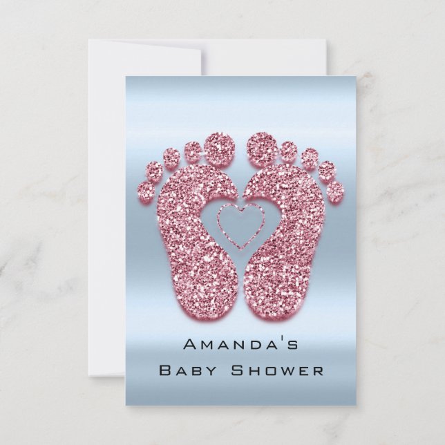 Invitation Parties scintillant d'étincelle Baby shower Pieds  (Dos)