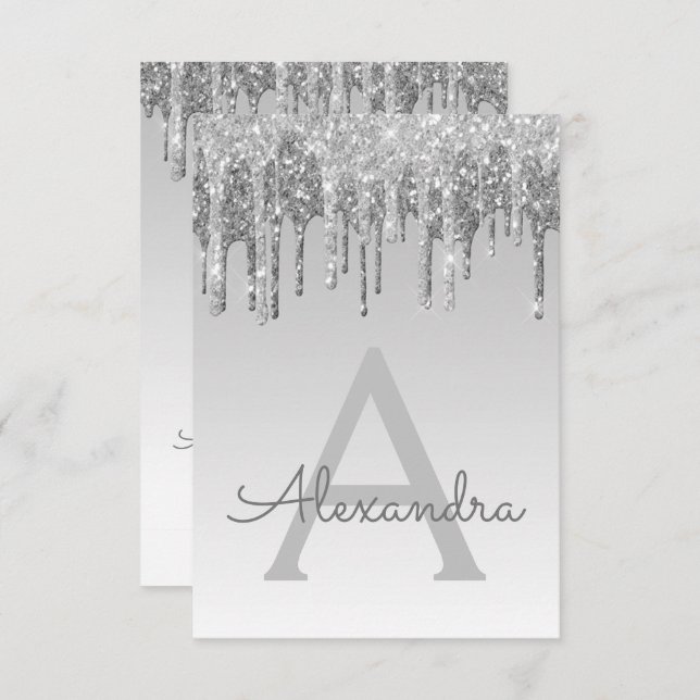 Invitation Parties scintillant d'étincelle d'argent Sweet six (Devant / Derrière)