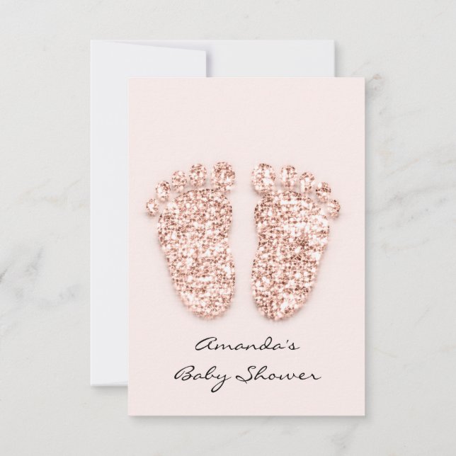 Invitation Parties scintillant d'étincelle Rose Baby shower f (Dos)