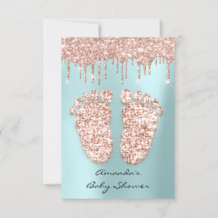 Invitation Parties scintillant d'étincelle Rose Baby shower p