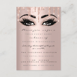 Invitation Parties scintillant d'étincelle Rose Eyelash Confe
