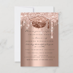Invitation Parties scintillant d'étincelle Rose Gold Graduate