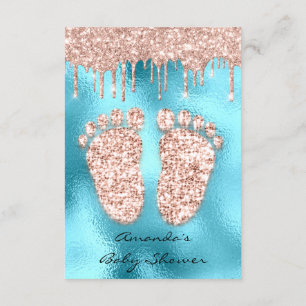 Invitation Parties scintillant d'étincelle Rose Pieds de Baby
