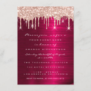 Invitation Parties scintillant d'étincelle Rose Red Marsala B
