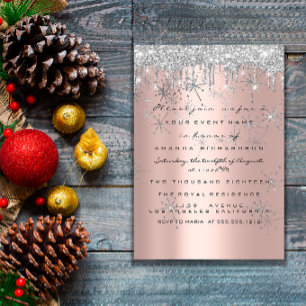 Invitation Parties scintillant d'étincelle Rose Silver Lux Br