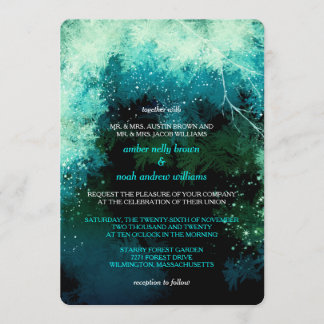 Invitation Parties scintillant d'hiver Mystic Forest Mariage