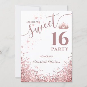 Invitation parties scintillant diamant cool rose or tiara dou