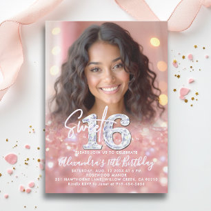 Invitation Parties scintillant Diamants Rose Gold Chic Photo 
