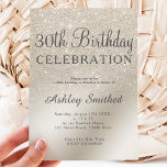 Invitation parties scintillant d'ivoire perle ombre métalliqu<br><div class="desc">Une parties scintillant en ivoire perlé chic et luxueuse,  design en papier métallique à l'ombre avec une élégante typographie calligraphique pour une invitation à 30e anniversaire.</div>