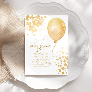 Invitation Parties scintillant d'or Balloon simple garçon fil