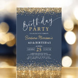 Invitation Parties scintillant d'or bleu marine n'importe que<br><div class="desc">Célébrez un jalon dans le style avec cette Parties scintillant d'or bleu marine n'importe quel âge 60e anniversaire Invitation. Conçu avec un arrière - plan bleu marine sophistiqué et des accents de parties scintillant dorée chatoyants, cette invitation est parfaite pour une célébration élégante et mémorable du 60e anniversaire. Que ce...</div>
