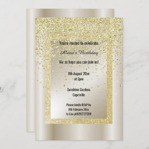 Invitation Parties scintillant d'or bronze moderne Toute Occa