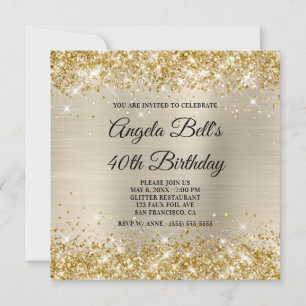 Invitation Parties scintillant d'or Champagne Shimmer Foil Fa