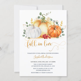 Invitation Parties scintillant d'or Citrouille chute dans la 