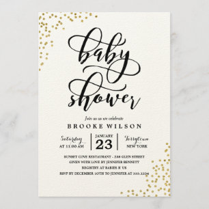 Invitation Parties scintillant d'or Confetti Baby shower Invi