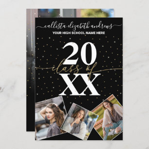 Invitation Parties scintillant d'or Confetti Classe de Gradua