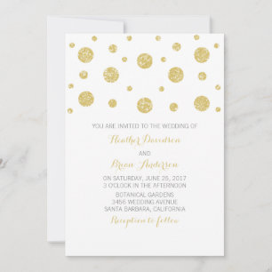 Invitation Parties scintillant d'or Confetti Mariage Invitati