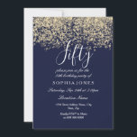 Invitation Parties scintillant d'or Confetti Marine 50e anniv<br><div class="desc">Parties scintillant d'or Confetti Marine 50e anniversaire Invitation Belle Parties scintillant d'or Faux Confetti Invitation. Collection correspondante dans Niche et Nest store. Design avec l'aimable autorisation de Studio Danemark</div>