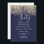 Invitation Parties scintillant d'or Confetti Marine 60e anniv<br><div class="desc">Parties scintillant d'or Confetti Marine 60e anniversaire Invitation Belle Parties scintillant d'or Faux Confetti Invitation. Collection correspondante dans Niche et Nest store. Design avec l'aimable autorisation de Studio Danemark</div>