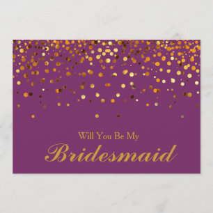 Invitation Parties scintillant d'or Confetti Serez-vous ma de