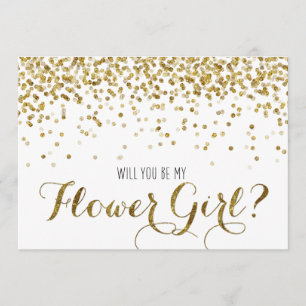 Invitation Parties scintillant d'or Confetti Serez-vous ma fi