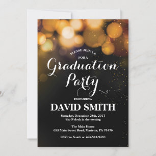 Invitation Parties scintillant d'or de la fiche d'invitation