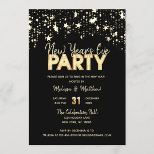 Invitation Parties scintillant d'or de l'EVE Party pour le NO