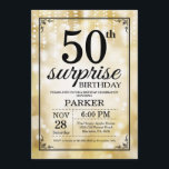 Invitation Parties scintillant d'or de l'invitation Surprise<br><div class="desc">Invitation surprise 50e anniversaire avec des aurores aurifères à cordes avec Arrière - plan de Parties scintillant or. Anniversaire de l'or. Anniversaire adulte. Hommes ou femmes Anniversaire Invitation. 13e 15e 16e 18e 20e 21e 30e 40e 50e 60e 70e 80e 90e 100e, n'importe quel âge. Pour plus de personnalisation, cliquez sur...</div>