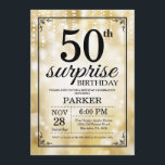 Invitation Parties scintillant d'or de l'invitation Surprise<br><div class="desc">Invitation surprise 50e anniversaire avec des aurores aurifères à cordes avec Arrière - plan de Parties scintillant or. Anniversaire de l'or. Anniversaire adulte. Hommes ou femmes Anniversaire Invitation. 13e 15e 16e 18e 20e 21e 30e 40e 50e 60e 70e 80e 90e 100e, n'importe quel âge. Pour plus de personnalisation, cliquez sur...</div>