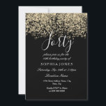 Invitation Parties scintillant d'or Femmes Hommes Fête de 40e<br><div class="desc">Parties scintillant d'or Femme Hommes 40e anniversaire fêté Invitation Collection correspondante à Niche et Nest magasin. Design avec l'aimable autorisation de Studio Danemark</div>