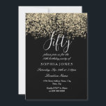Invitation Parties scintillant d'or Femmes Hommes Noir 50e an<br><div class="desc">Parties scintillant d'or Femmes Hommes Black 50e anniversaire de la collection Correspondance de fête à Niche et Nest magasin. Design avec l'aimable autorisation de Studio Danemark</div>