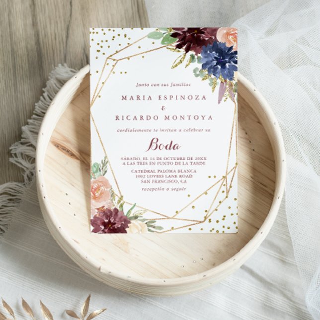 Invitation Parties scintillant d'or géométrique Calligraphie  (Créateur téléchargé)