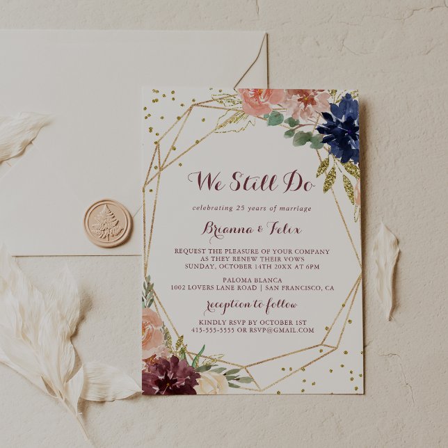 Invitation Parties scintillant d'or géométrique Nous Faisons  (Créateur téléchargé)