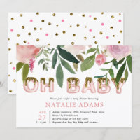 Parties scintillant d'or goutte Oh bébé Blush Baby