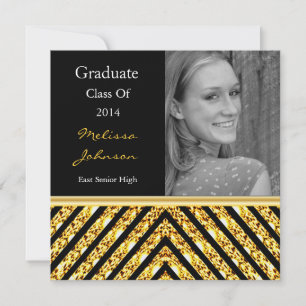 Invitation Parties scintillant d'or Graduation Photo Invitati