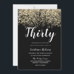 Invitation Parties scintillant d'or Hommes noirs ou femmes 30<br><div class="desc">Parties scintillant d'or Black Mens or Womans 30th Birthday Invitation Voir les articles correspondants dans Niche and Nest Store</div>