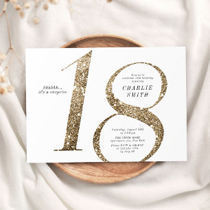 Invitation Parties scintillant d'or minimaliste moderne 18e a