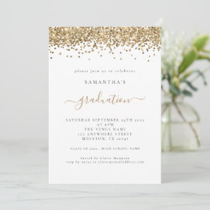 Invitation Parties scintillant d'or moderne 2024 Graduation I