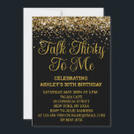 Invitation Parties scintillant d'or noir 30e anniversaire Par<br><div class="desc">Black and Gold Parties scintillant Invitation, 30e invitation de fête d'anniversaire numérique, Élégant Parler Trente pour moi, Téléchargement instantané Quarante Cinquante Soixante, Personnalisé 21e 40e 60e, Tout âge Milestone Sweet 16, Personnalisé 18e Glam Golden Confetti, Calligraphie adulte Moderne Écriture Stylish, Chic tendance simple pour elle, 16e quinceanera Bling 15e célébration...</div>
